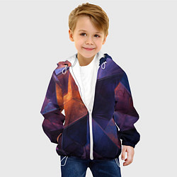 Куртка с капюшоном детская Искаженная геометрия с эффектом потертостей, цвет: 3D-белый — фото 2