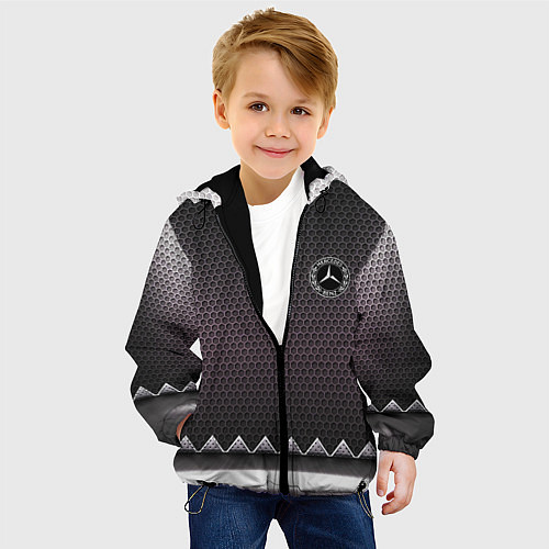 Детская куртка Mercedes benz carbon steel / 3D-Черный – фото 4