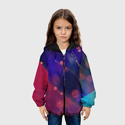 Куртка с капюшоном детская Абстракция - брызги, цвет: 3D-черный — фото 2