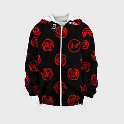 Куртка с капюшоном детская Twenty one pilots rose pattern, цвет: 3D-белый