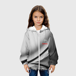 Куртка с капюшоном детская Toyota texrure grey, цвет: 3D-белый — фото 2