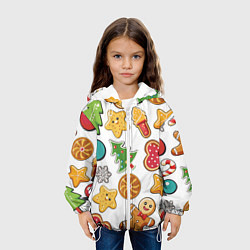 Куртка с капюшоном детская Новогодние сладости, цвет: 3D-белый — фото 2