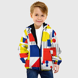 Куртка с капюшоном детская Абстракция геометрические фигуры, цвет: 3D-черный — фото 2