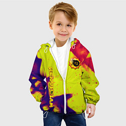 Куртка с капюшоном детская Serious Sam flame yellow, цвет: 3D-белый — фото 2