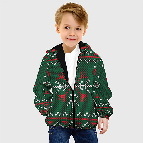 Детская куртка Knitted Snowflake Pattern / 3D-Черный – фото 4
