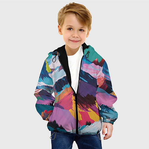 Детская куртка Горы краски / 3D-Черный – фото 4