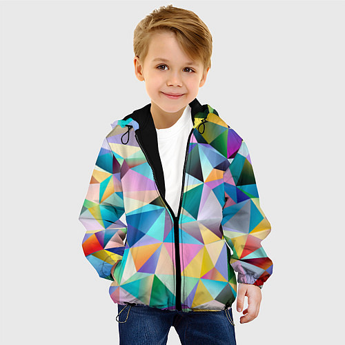 Детская куртка Полигональная текстура / 3D-Черный – фото 4