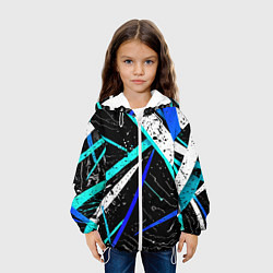 Куртка с капюшоном детская Разноцветные праздничные линии, цвет: 3D-белый — фото 2