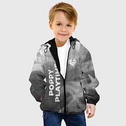 Куртка с капюшоном детская Poppy Playtime - grey gradient вертикально, цвет: 3D-черный — фото 2