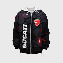Куртка с капюшоном детская Ducati - плиты с эффектом свечения, цвет: 3D-белый