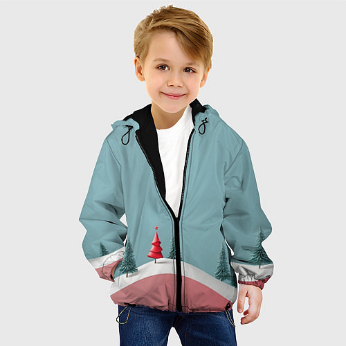 Детская куртка Новый год минимализм / 3D-Черный – фото 4