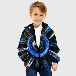 Куртка с капюшоном детская Чёрно-синяя сфера киберпанк, цвет: 3D-черный — фото 2