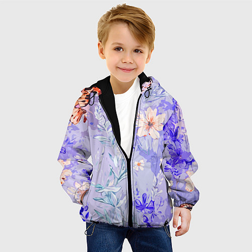 Детская куртка Растения на розовом фоне / 3D-Черный – фото 4