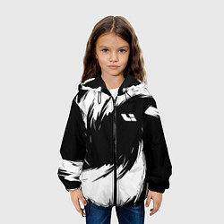 Куртка с капюшоном детская Lixiang - белые штрихи, цвет: 3D-черный — фото 2