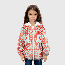 Куртка с капюшоном детская Новогодняя шкура змеи, цвет: 3D-белый — фото 2