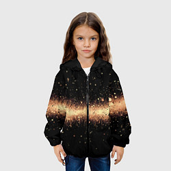 Куртка с капюшоном детская Огненные искры на черном, цвет: 3D-черный — фото 2