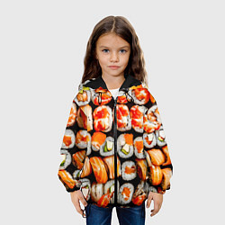 Куртка с капюшоном детская Большой сет роллов, цвет: 3D-черный — фото 2