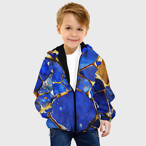 Детская куртка A gold mineral in a blue stone / 3D-Черный – фото 4