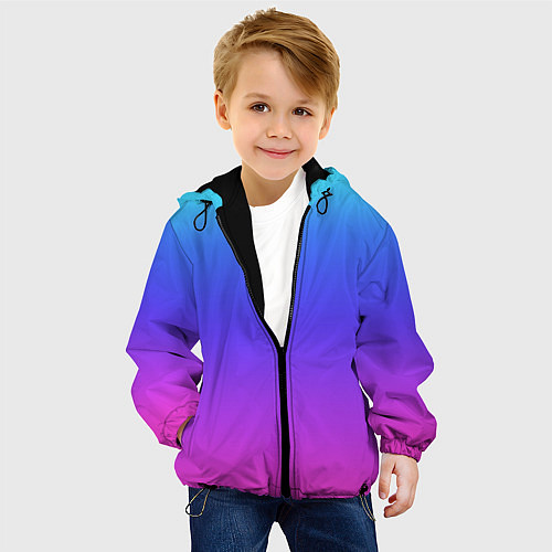 Детская куртка Градиент закат сине-розовый / 3D-Черный – фото 4