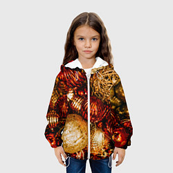 Куртка с капюшоном детская Новогоднее ёлочное украшение, цвет: 3D-белый — фото 2