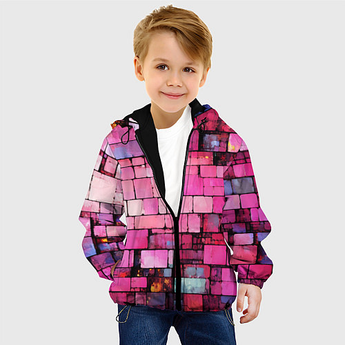 Детская куртка Pink bricks / 3D-Черный – фото 4