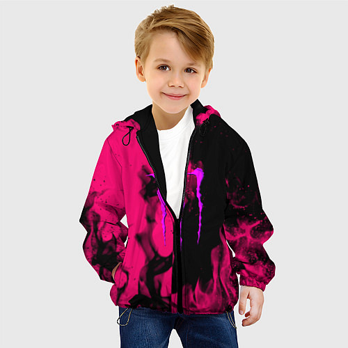 Детская куртка Monster energy fire pink / 3D-Черный – фото 4