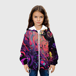 Куртка с капюшоном детская Интерференционные цвета, цвет: 3D-белый — фото 2