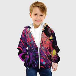 Куртка с капюшоном детская Интерференционные цвета, цвет: 3D-белый — фото 2