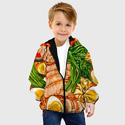 Куртка с капюшоном детская Суп рамен, цвет: 3D-черный — фото 2