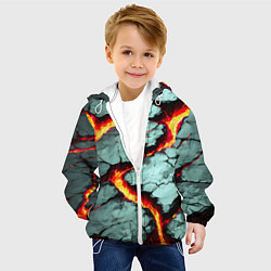 Куртка с капюшоном детская Треснувший камень жёлтый, цвет: 3D-белый — фото 2