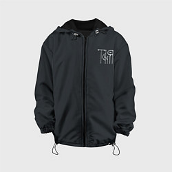 Куртка с капюшоном детская Таня вязью - белая надпись, цвет: 3D-черный