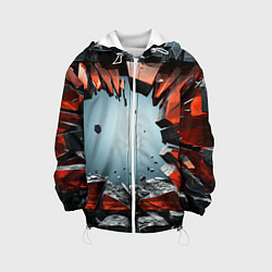 Куртка с капюшоном детская Разбитые плиты из стекла, цвет: 3D-белый