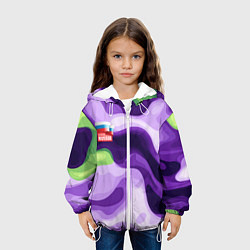 Куртка с капюшоном детская Фиолетовый камуфляж Россия, цвет: 3D-белый — фото 2
