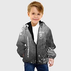 Куртка с капюшоном детская Lamborghini - grey gradient вертикально, цвет: 3D-черный — фото 2