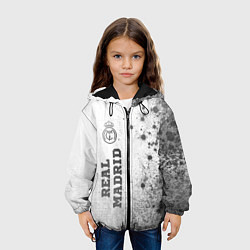 Куртка с капюшоном детская Real Madrid - white gradient по-вертикали, цвет: 3D-черный — фото 2