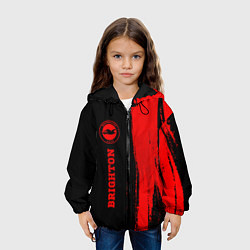 Куртка с капюшоном детская Brighton - red gradient по-вертикали, цвет: 3D-черный — фото 2