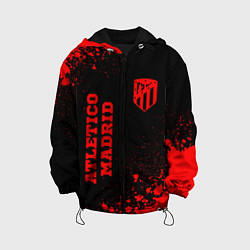 Куртка с капюшоном детская Atletico Madrid - red gradient вертикально, цвет: 3D-черный