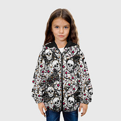 Куртка с капюшоном детская Черепа и красные звезды, цвет: 3D-черный — фото 2