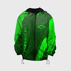 Куртка с капюшоном детская Chevrolet - green gradient вертикально, цвет: 3D-черный