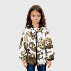 Куртка с капюшоном детская Растения против зомби в бежевых тонах, цвет: 3D-черный — фото 2