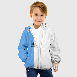Куртка с капюшоном детская Моляр красит стену, цвет: 3D-белый — фото 2