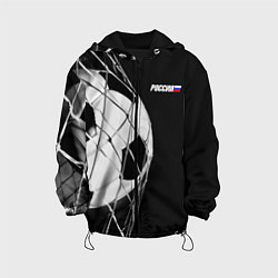 Куртка с капюшоном детская Футбольный мяч в сетке ворот, цвет: 3D-черный