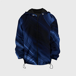 Куртка с капюшоном детская Тёмный синий абстракция дымчатый, цвет: 3D-черный