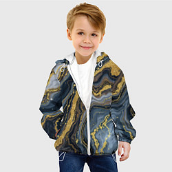 Куртка с капюшоном детская Золотые диагонали, цвет: 3D-белый — фото 2