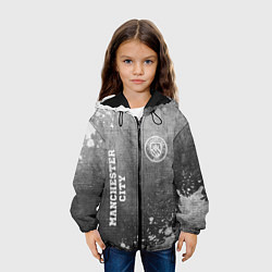 Куртка с капюшоном детская Manchester City - grey gradient вертикально, цвет: 3D-черный — фото 2