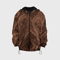 Куртка с капюшоном детская Коричневый абстракция в точку, цвет: 3D-черный