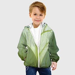 Куртка с капюшоном детская Макро съемка листа, цвет: 3D-белый — фото 2