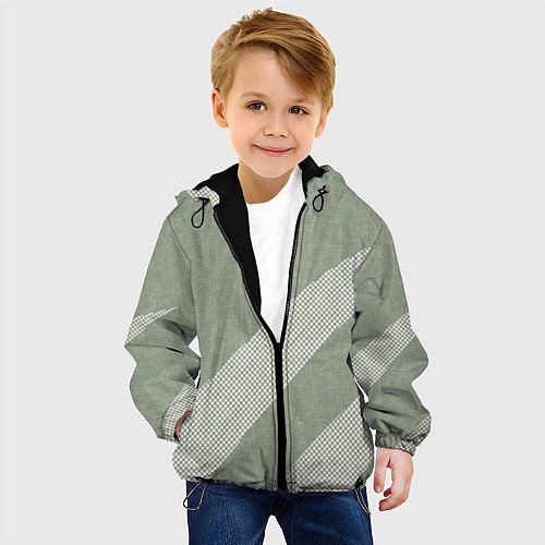Детская куртка Светлый серо-зелёный абстрактный / 3D-Черный – фото 4