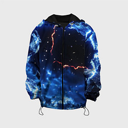 Куртка с капюшоном детская Звезды и молнии в разломе плит, цвет: 3D-черный
