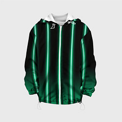 Куртка с капюшоном детская Neon turquoise, цвет: 3D-белый